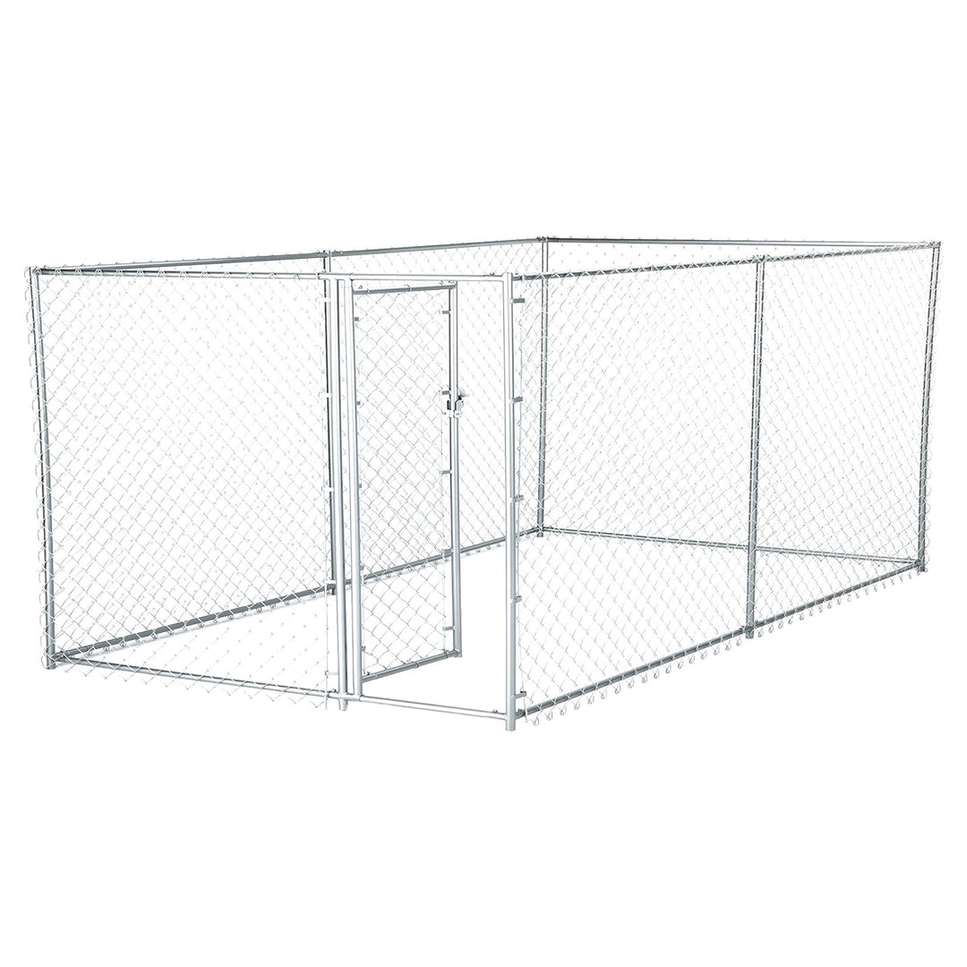 Lucky Dog 10' x 5' x 4' Heavy Duty Steel Outdoor Chain Link Dog Kennel Enclosure