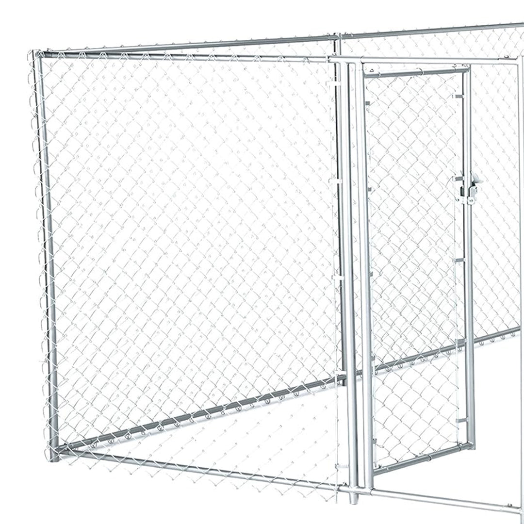Lucky Dog 10 x 5 x 4 Foot Heavy Duty Outdoor Chain Link Kennel Enclosure (2 Pk) - VMInnovations