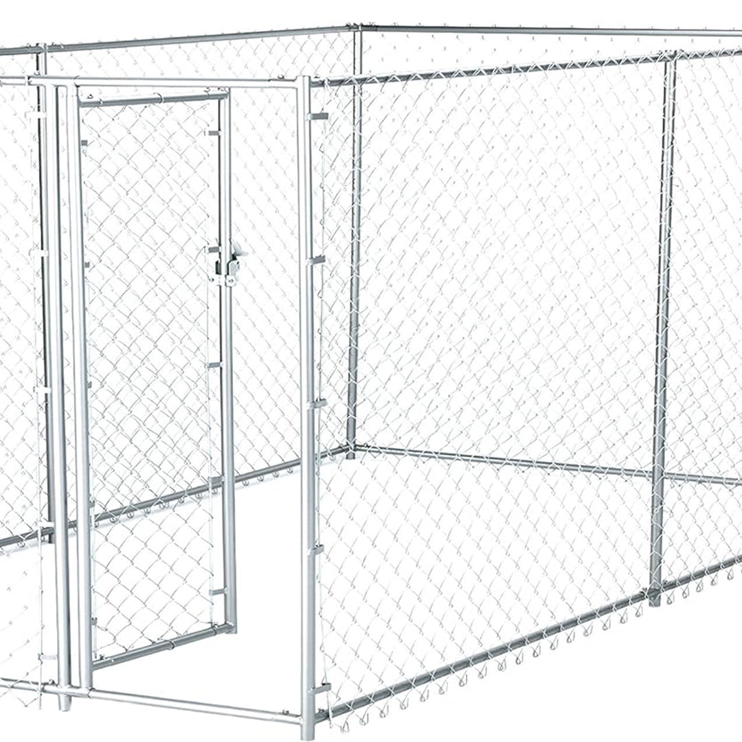 Lucky Dog 10 x 5 x 4 Foot Heavy Duty Outdoor Chain Link Kennel Enclosure (2 Pk) - VMInnovations