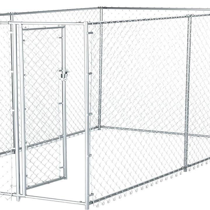 Lucky Dog 10 x 5 x 4 Foot Heavy Duty Outdoor Chain Link Kennel Enclosure (2 Pk) - VMInnovations