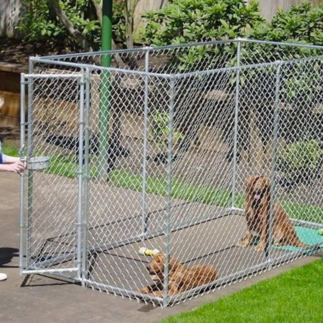 Lucky Dog Adjustable 10' x 5' x 6' Heavy Duty Chain Link Dog Kennel Enclosure