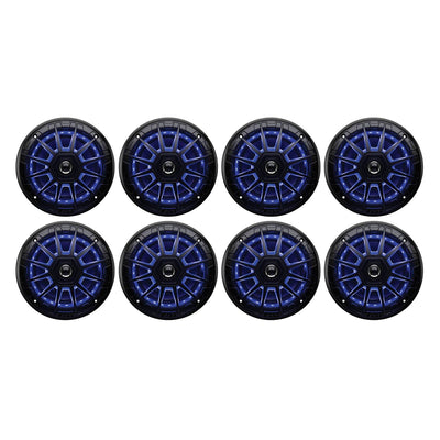 BOSS Audio MRGB65B 6.5" 200W Boat Marine RGB LED Light Speakers Black (8 Pack)