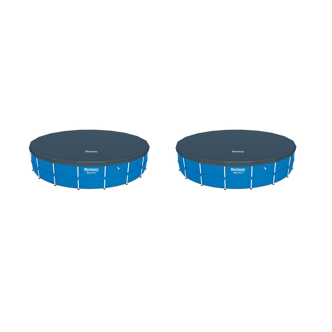 Bestway 18' Round PVC Pool Debris Cover for Steel ProTM Frame Pools (2 Pack)