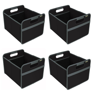 Meori Classic Collection 6.5 Gallon Medium Foldable Storage Box, Black (4 Pack)