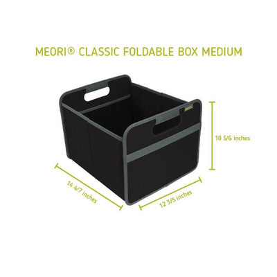 Meori Classic Collection 6.5 Gallon Medium Foldable Storage Box, Black (4 Pack)