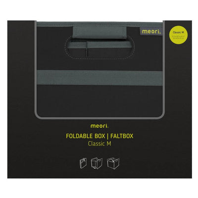 Meori Classic Collection 6.5 Gallon Medium Foldable Storage Box, Black (12 Pack)