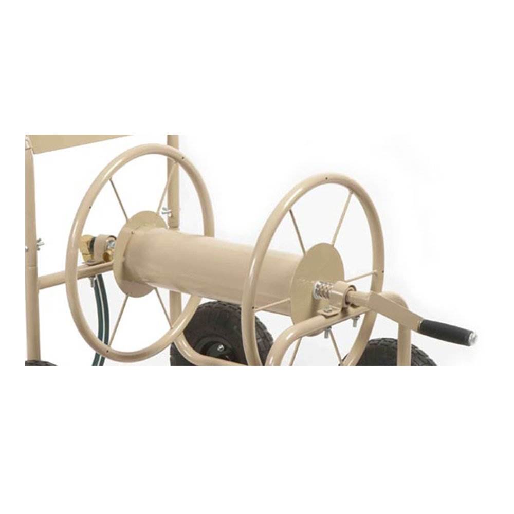Liberty Garden 4 Wheel Pneumatic Tire Steel Frame Water Hose Reel Cart (2 Pack) - VMInnovations