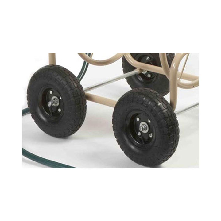 Liberty Garden 4 Wheel Pneumatic Tire Steel Frame Water Hose Reel Cart (2 Pack)