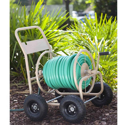 Liberty Garden 4 Wheel Pneumatic Tire Steel Frame Water Hose Reel Cart (2 Pack) - VMInnovations
