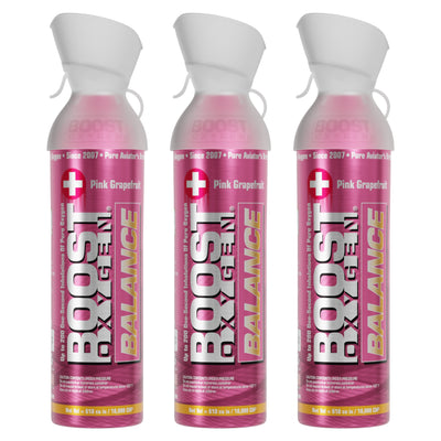 Boost Oxygen Natural Portable 10 Liter Pure Oxygen Canister, Grapefruit (3 Pack)