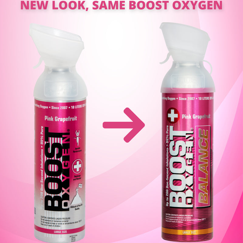Boost Oxygen Natural 10 Liter Pure Oxygen Canister, Pink Grapefruit (3 Pack)