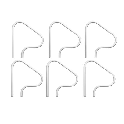 Saftron 3 Bend Return to Deck Polymer Swimming Pool Handrail, White (6 Pack)