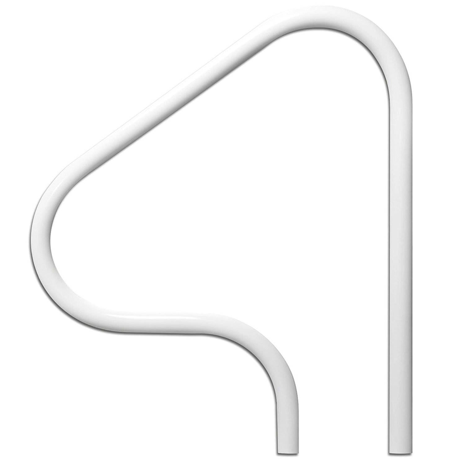 Saftron 3 Bend Return to Deck Polymer Swimming Pool Handrail, White (6 Pack)