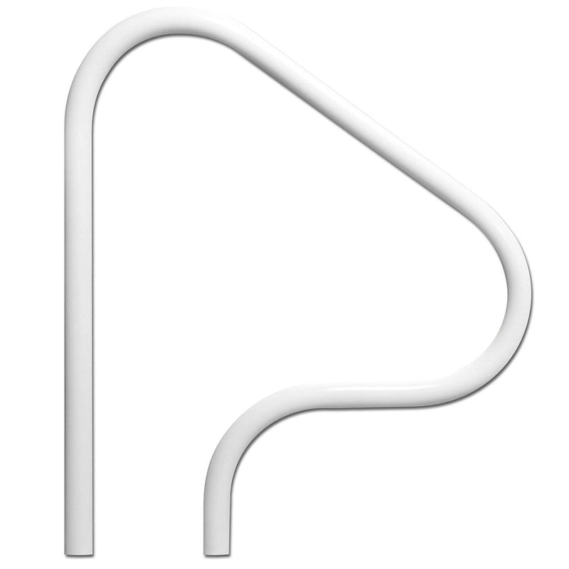 Saftron P-326-RTD-W 3 Bend Return to Deck Pool Handrail, White (2 Pack)