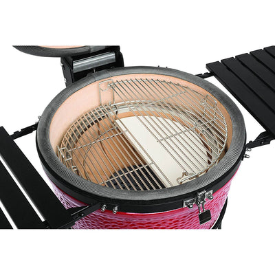 Kamado Joe Classic II Ceramic Grill and JoeTisserie Spit Rod & Forks Rotisserie