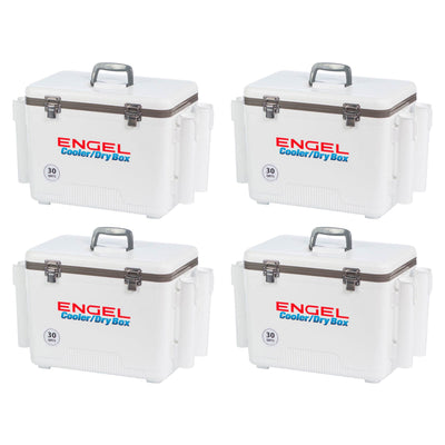 Engel Coolers 30 Qt. 48 Can Lightweight Insulated Mobile Cooler Drybox (4 Pack)