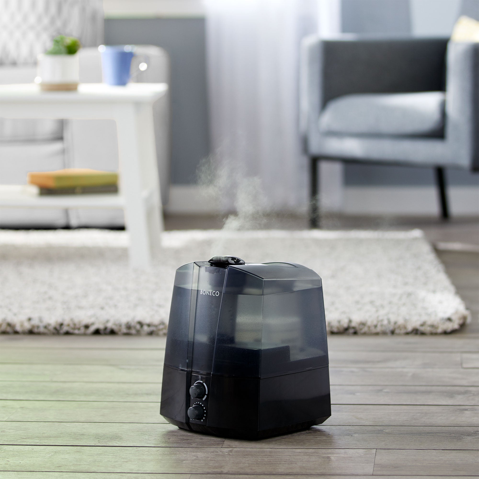 Boneco Ultrasonic Micro Fine Mist Auto Shut Off Humidifier, Black (Open Box)