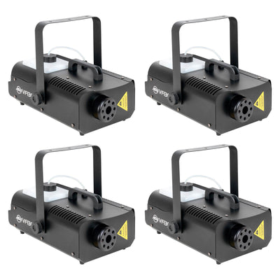 American DJ 1300 Watt 2.3 L Tank Mobile Fog Machine w/ Remote Controls (4 Pack)