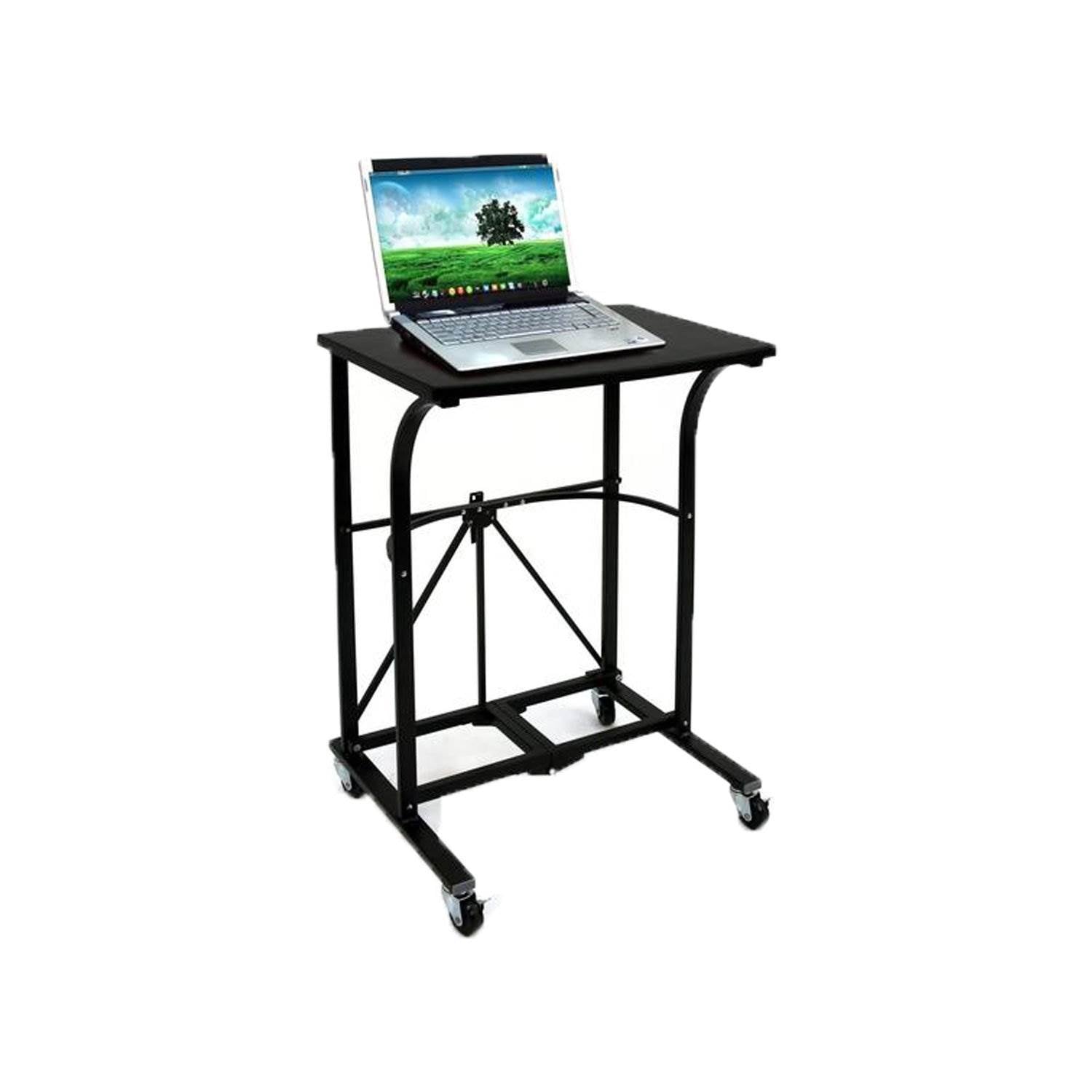 Origami Group Easy To Move Steel 4 Locking Wheel Foldable Trolley Table (2 Pack)