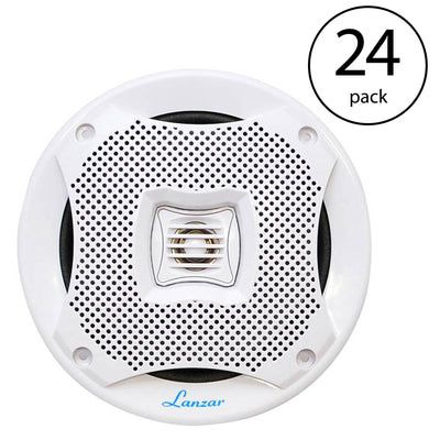 Lanzar AQ5CXW 5.25" 400W 2-Way Marine Boat Speakers White 400 Watts (24 Pack)