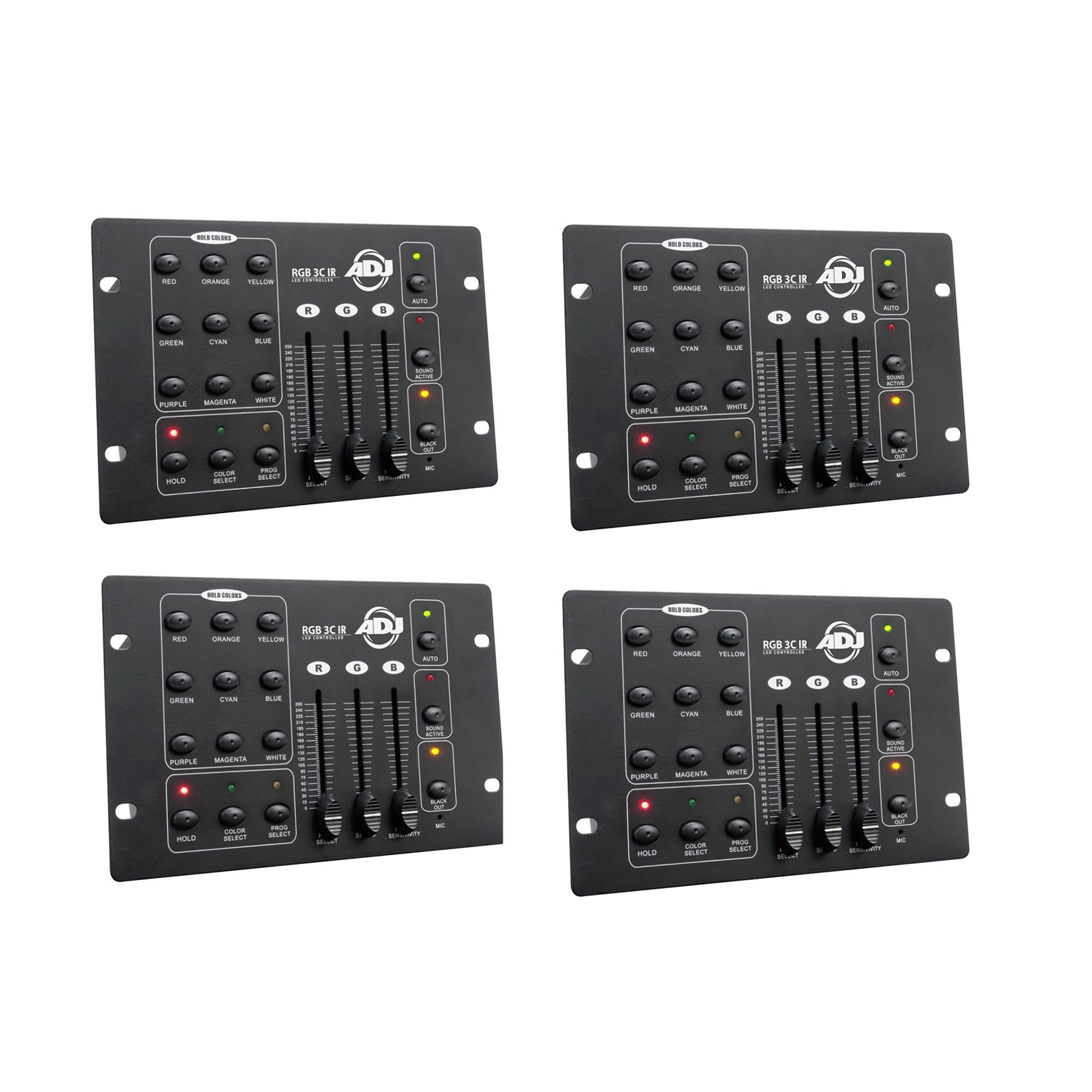 American DJ Compact 3-Channel RGB LED Effect DMX Lighting Controller (4 Pack)
