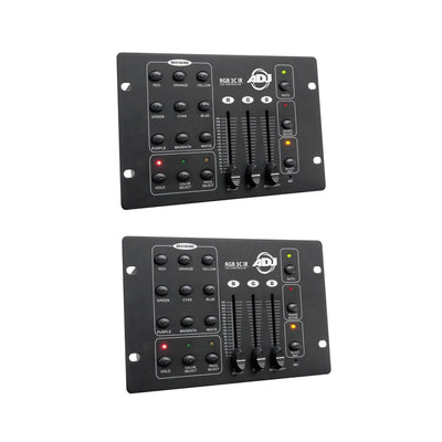American DJ Compact 3-Channel RGB LED Effect DMX Lighting Controller (2 Pack)