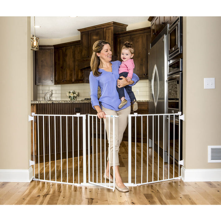 Regalo Flexi Gate Extra Wide Metal Walk Through Safety Baby Gate (Open Box)
