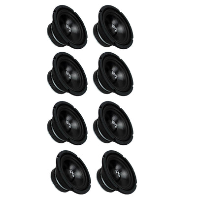 Pyle PDMR6 6.5" 300W Car Mid Bass MidRange Woofer Audio Speaker, Black (8 Pack) - VMInnovations