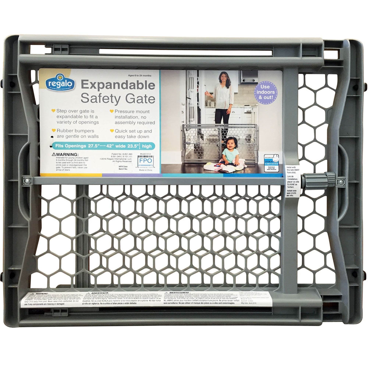 Regalo Plastic Expandable Easy Set Up 23" Tall Baby & Pet Safety Gate (2 Pack)