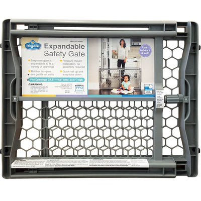 Regalo Plastic Expandable Easy Set Up 23" Tall Baby & Pet Safety Gate (2 Pack)