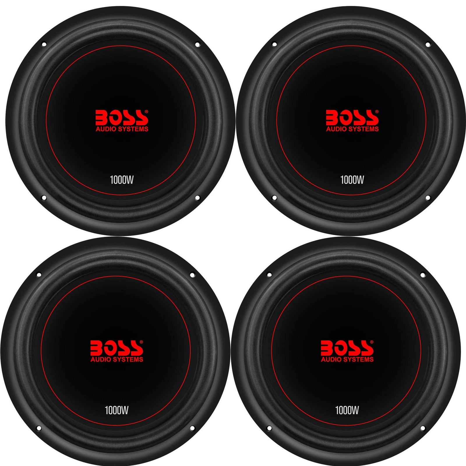 Boss Chaos Exxtreme 10" 1000W Dual Voice Coil 4 Ohm Car Audio Subwoofer (4 Pack) - VMInnovations