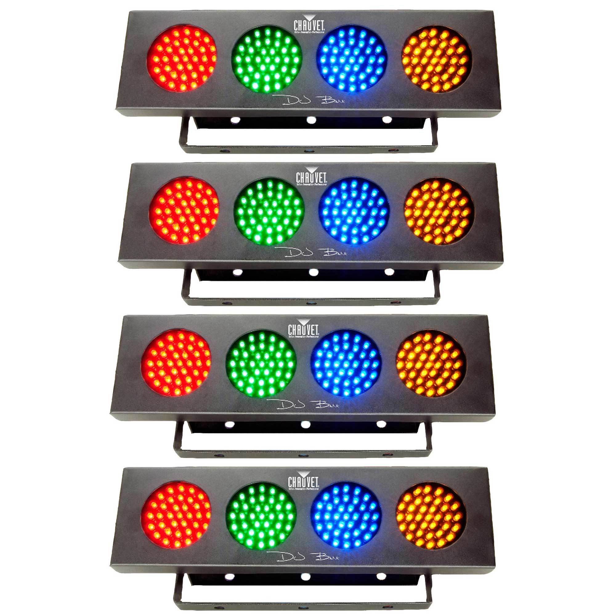 Chauvet DJ Bank RGBA 1LED Sound Active Light Strip Party Wash Effect (4 Pack) - VMInnovations