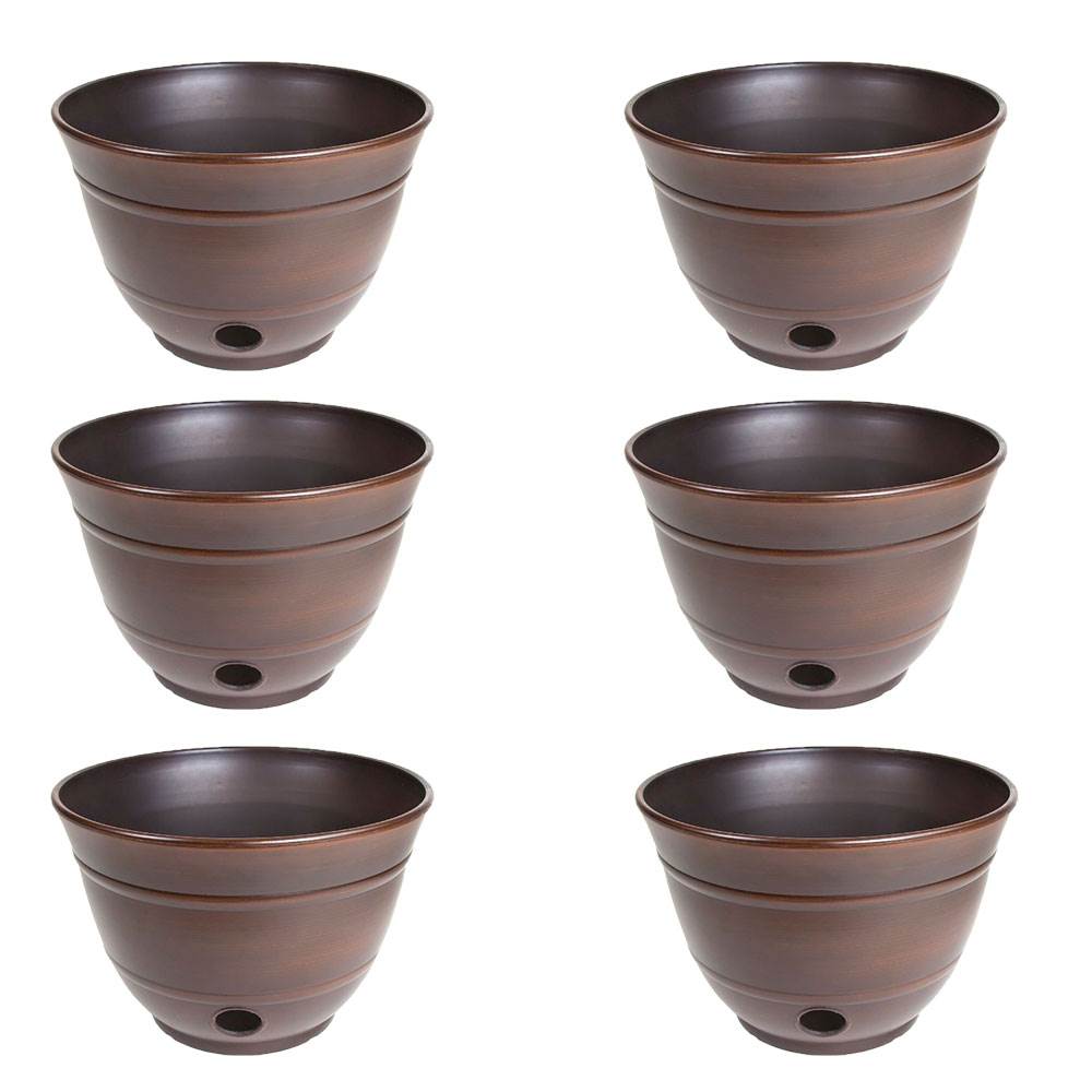 Liberty Garden Banded High Density Resin Hose Holder Pot with Drainage (6 Pack) - VMInnovations