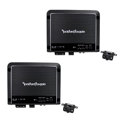 Rockford Fosgate 500 Watt Mono D Power Car Audio Amplifier with Remote (2 Pack)