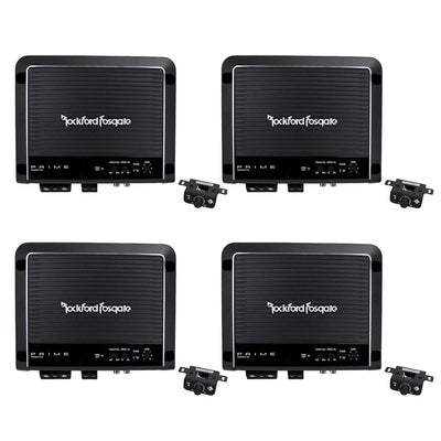 Rockford Fosgate 500 Watt Mono D Power Car Audio Amplifier with Remote (4 Pack)
