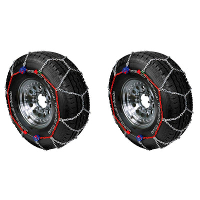 Auto-Trac Tightening and Centering Winter Snow Tire Traction Chains, 4 Pack - VMInnovations
