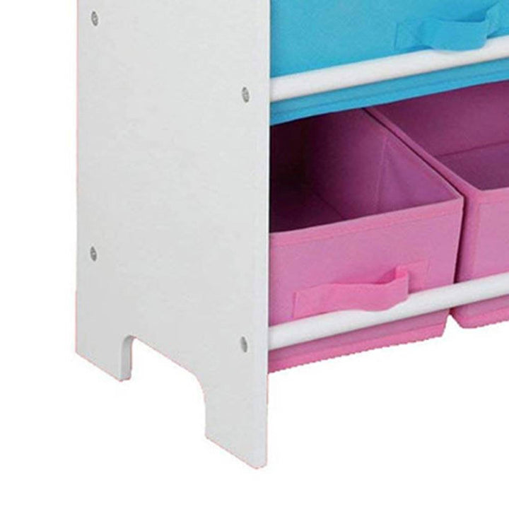 Home Basics Kid Furniture Storage Organization Shelf with 9 Bins, White (6 Pack)