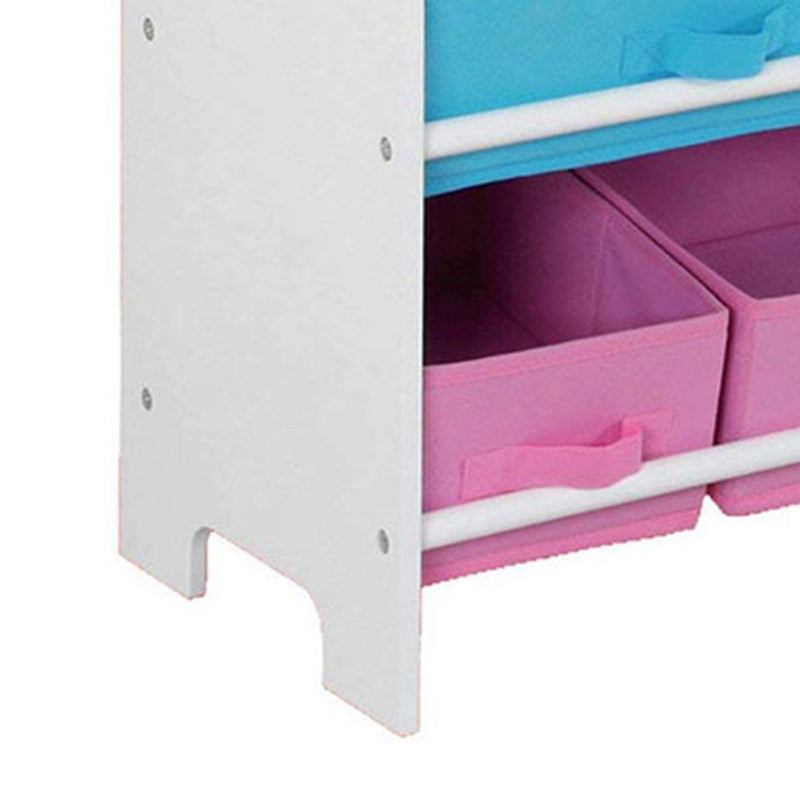 Home Basics Kid Furniture Storage Organization Shelf w/ 9 Bins, White (12 Pack)