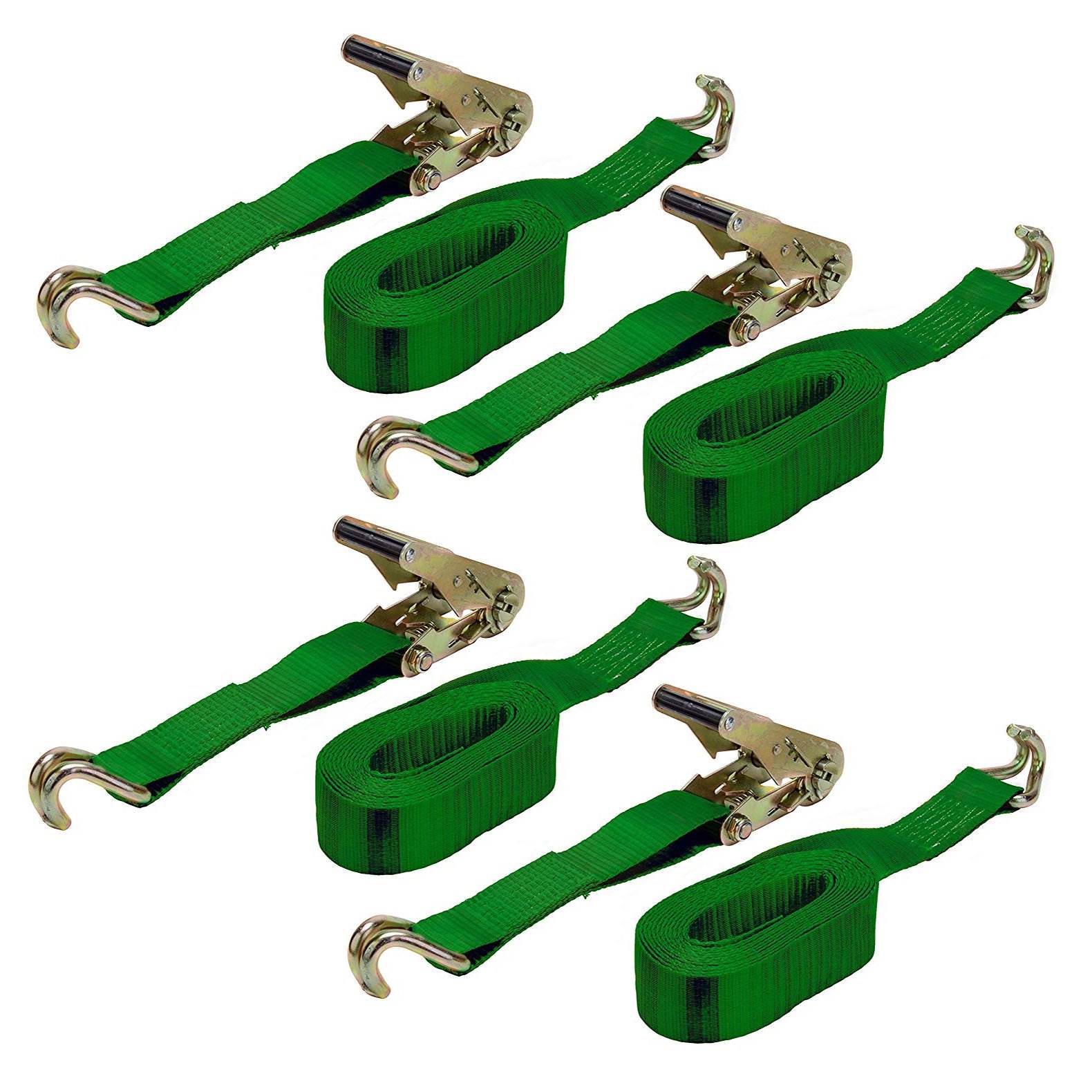 Keeper 16' x 2 Inch Ratchet Tie Down Straps with J Hooks (4 Pack) (Open Box)
