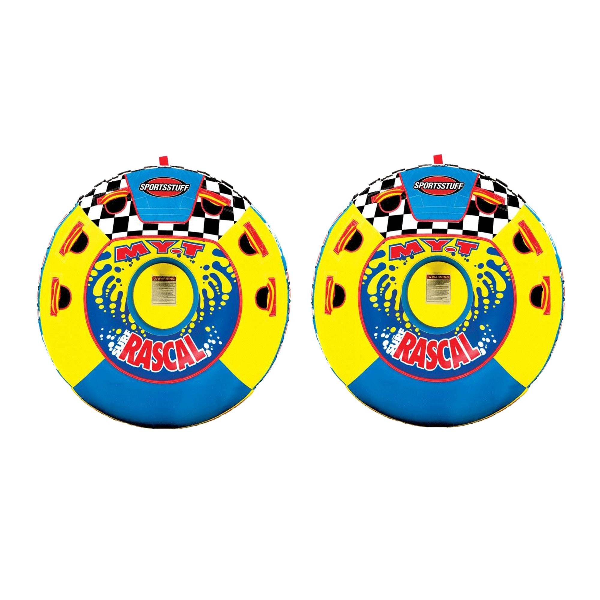 Airhead Sportsstuff Rascal Single Rider Boat Lake Round Tube Towable (2 Pack)