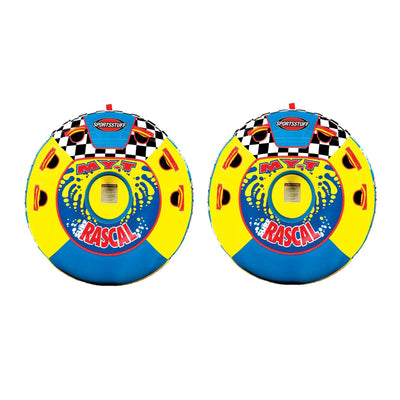 Airhead Sportsstuff Rascal Single Rider Boat Lake Round Tube Towable (2 Pack)