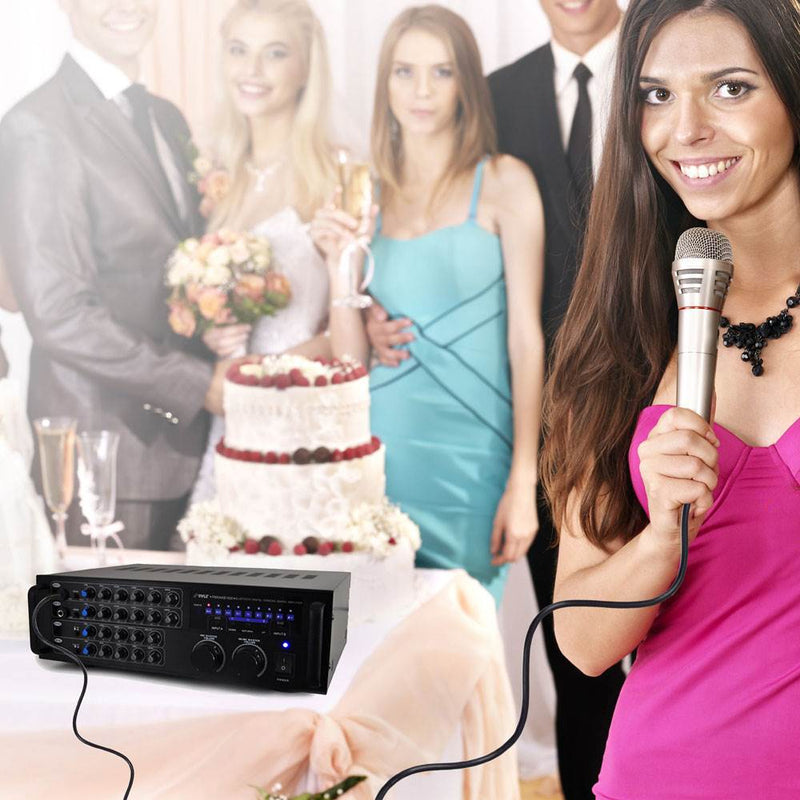 Pyle 1000 Watt Karaoke Mixer Audio Amplifier RCA Bluetooth w/ Remote (4 Pack)