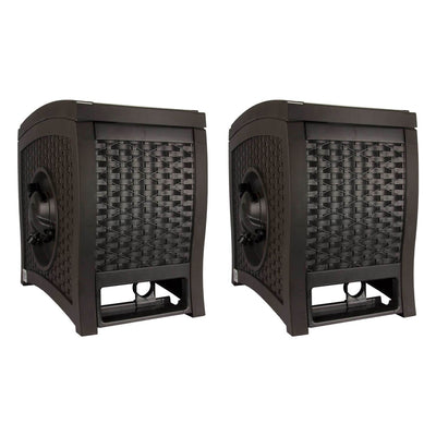New Suncast 125 Ft Garden Yard Hose Wicker Reel Touch and Go - Mocha (2 Pack)