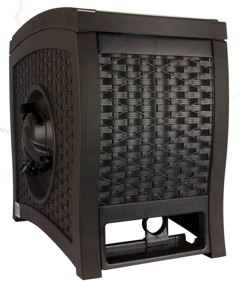 New Suncast 125 Ft Garden Yard Hose Wicker Reel Touch and Go - Mocha (2 Pack)