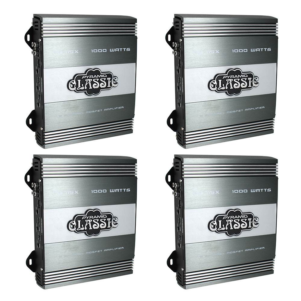 Pyramid 1000W 2 Channel Car Audio Amplifier Power Amp MOSFET 2 Ohm (4 Pack) - VMInnovations