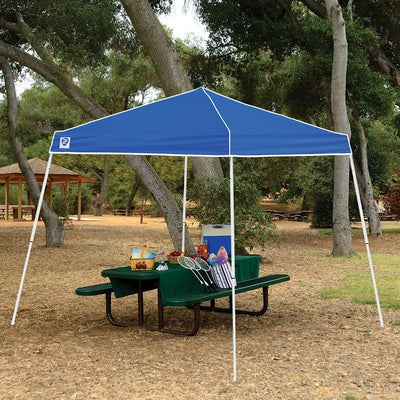 Z-Shade 10' x 10' Angled Leg Shade Canopy Tent Shelter, Blue (Open Box)