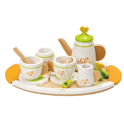 Hape Wooden Tea Set for 2 Teapot Party Kitchen Play Children Kids Toy (12 Pack)