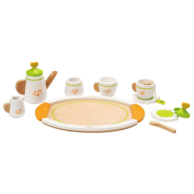 Hape Wooden Tea Set for 2 Teapot Party Kitchen Play Children Kids Toy (12 Pack)