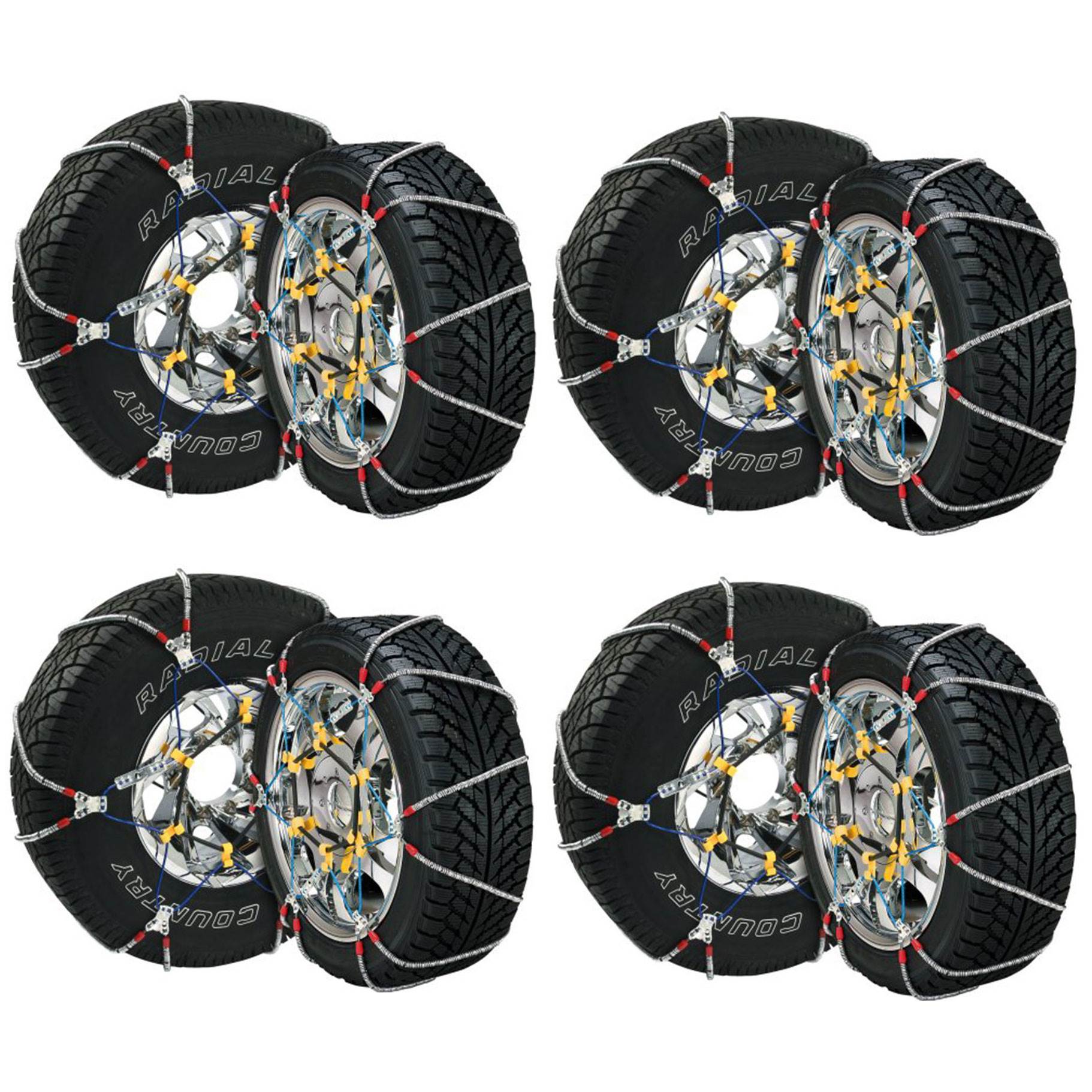 Security Chain SZ441 Super Z6 Car Truck Snow Radial Cable Tire Chain, 8 Pack - VMInnovations