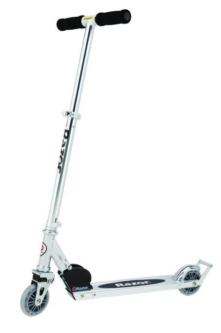 Razor A2 Kids Folding Portable Push Scooter with Wheelie Bar, Clear (3 pack)